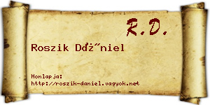 Roszik Dániel névjegykártya