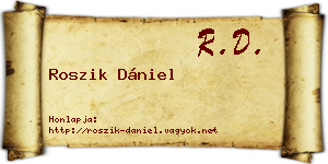 Roszik Dániel névjegykártya